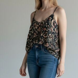 Allison Joy Women's Floral Sleeveless Blouse Large